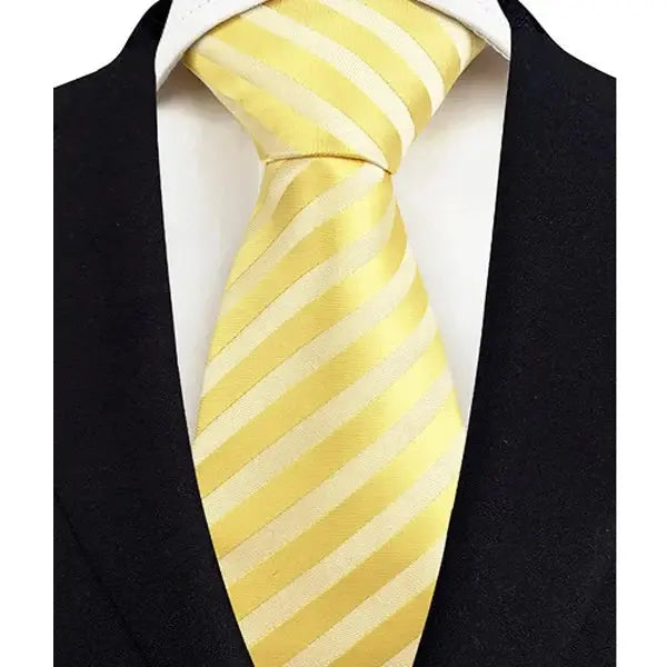 8cm Width Yellow Color Neck Ties For Men Paisley Dots Handmade HotTrendyPicks