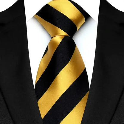 8cm Width Yellow Color Neck Ties For Men Paisley Dots Handmade HotTrendyPicks