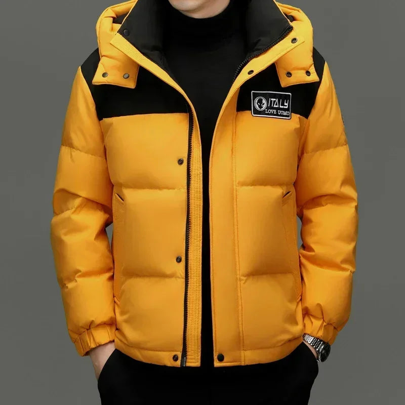 Winter New Down Jacket Men's Thick Warm White Duck Casual Coat Hooded Cold-proof Jack Clothing