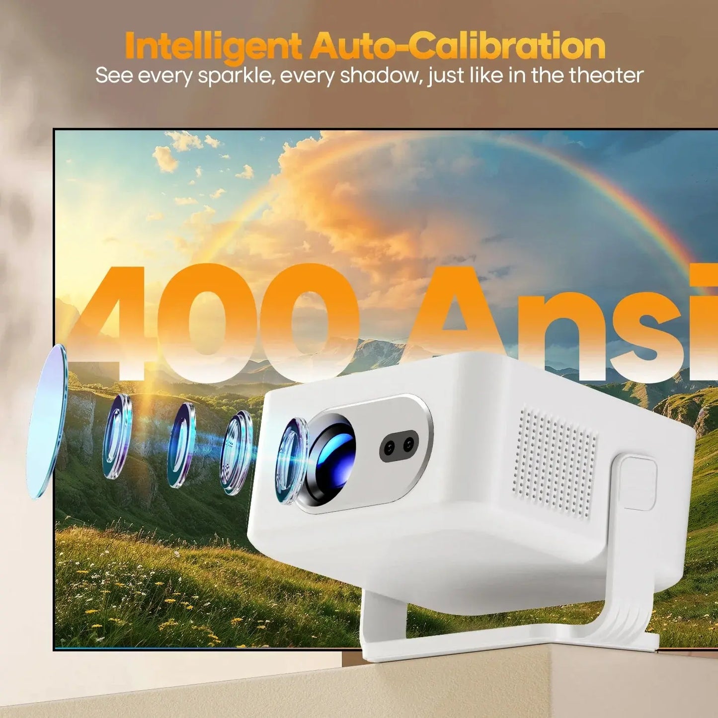 Magcubic Auto Focus Home Cinema 4K Projector 400ANSI 8K Native 720P HY300 Max GeToday