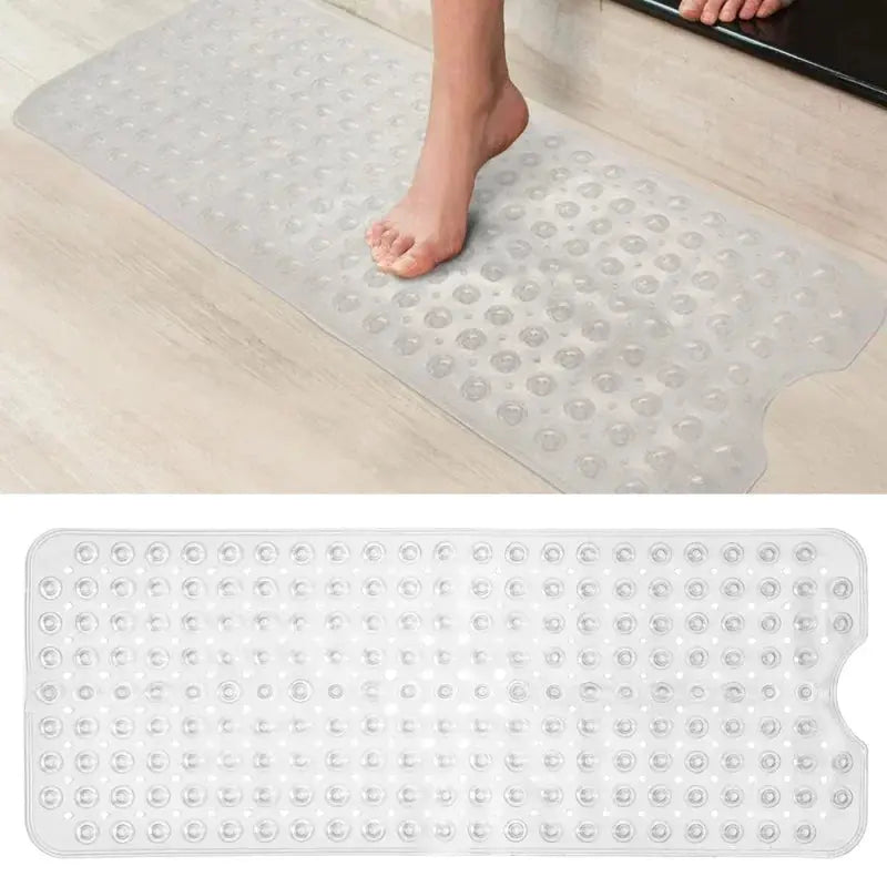 40*100cm PVC Anti-skid Bath Mat Shower Mat Non-slip Mat Bathtub Bath Mat with Suction Cup Bathroom Accessories InStock