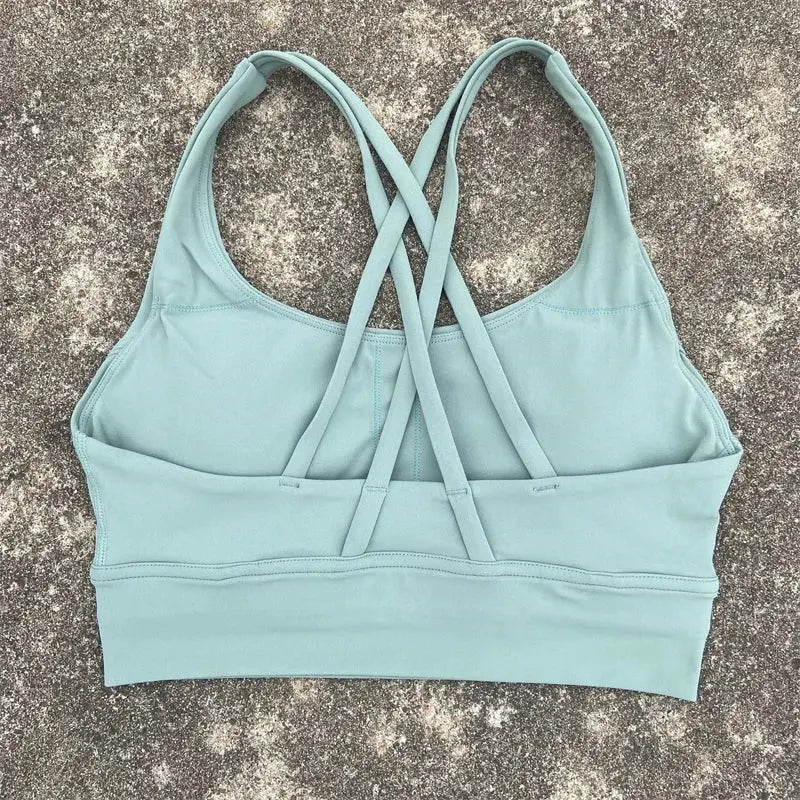 Solid Color Fitness Women Sport Bra Gym Yoga bra Athletic Cross Tight Top Workout Train With Chest Pad High quality shockproof GeToday