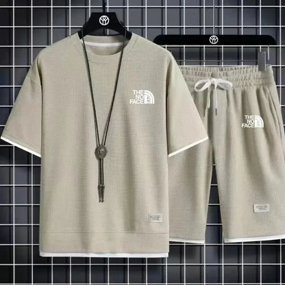 Summer men's set fashionable sportswear men's short sleeved T-shirt+sports shorts set men's casual men's clothing men's jogging
