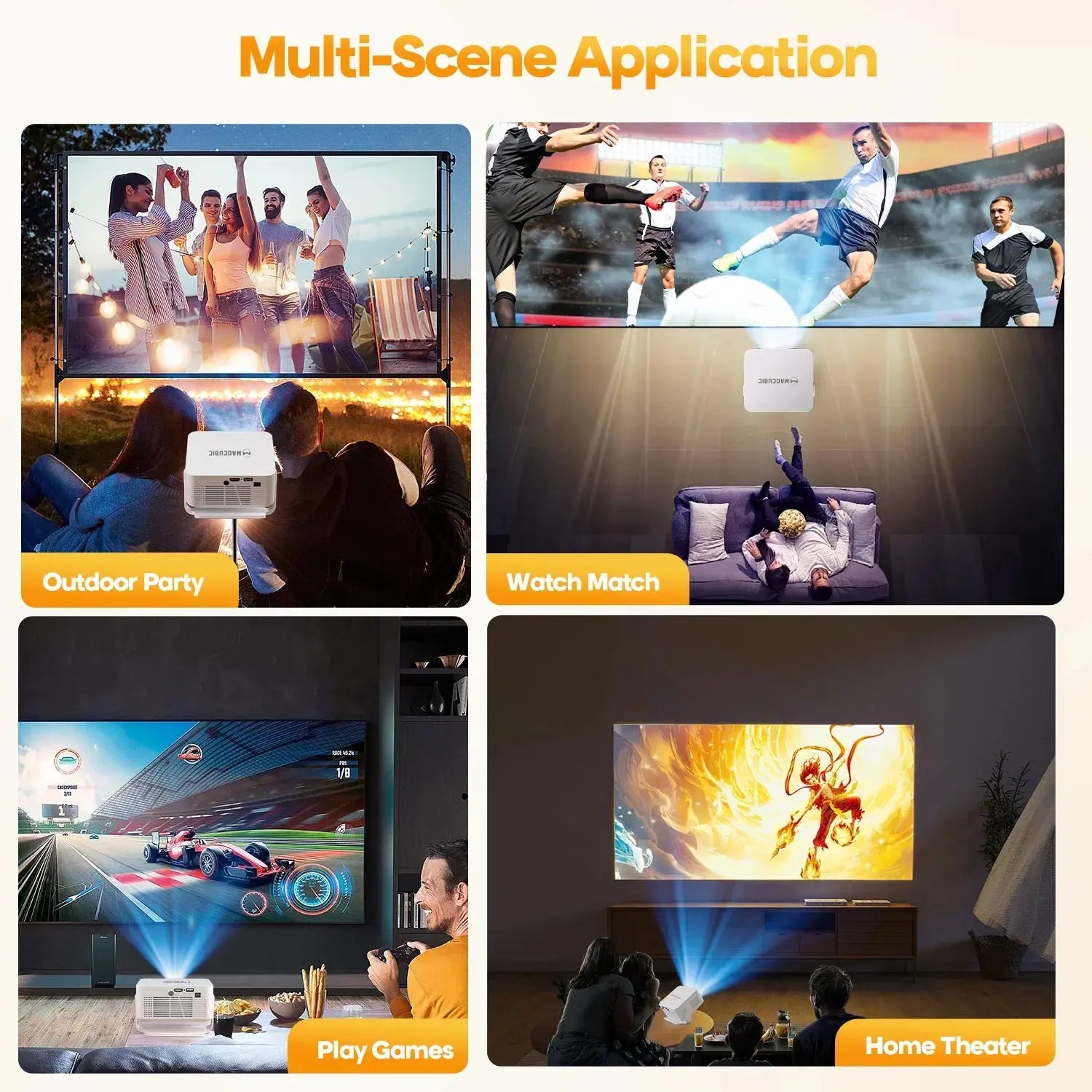 Magcubic Auto Focus Home Cinema 4K Projector 400ANSI 8K Native 720P HY300 Max GeToday