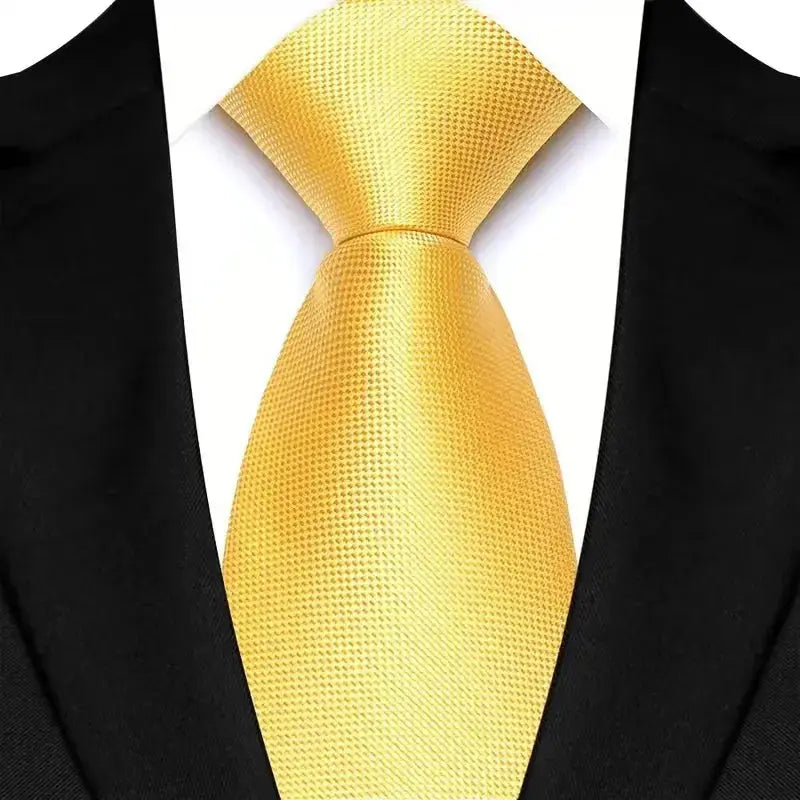 8cm Width Yellow Color Neck Ties For Men Paisley Dots Handmade HotTrendyPicks