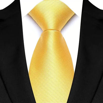 8cm Width Yellow Color Neck Ties For Men Paisley Dots Handmade HotTrendyPicks