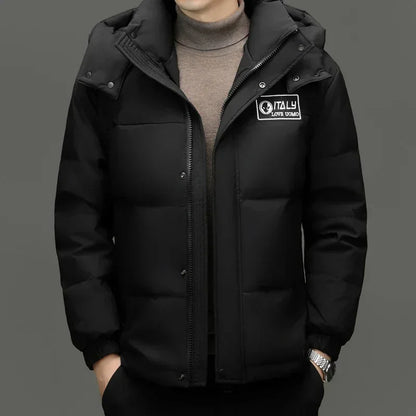 Winter New Down Jacket Men's Thick Warm White Duck Casual Coat Hooded Cold-proof Jack Clothing