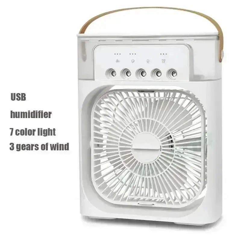 New 3 In 1 Fan AIr Conditioner Household Mini Air Cooler LED Night Light Portable Royal Lights & Home Decor