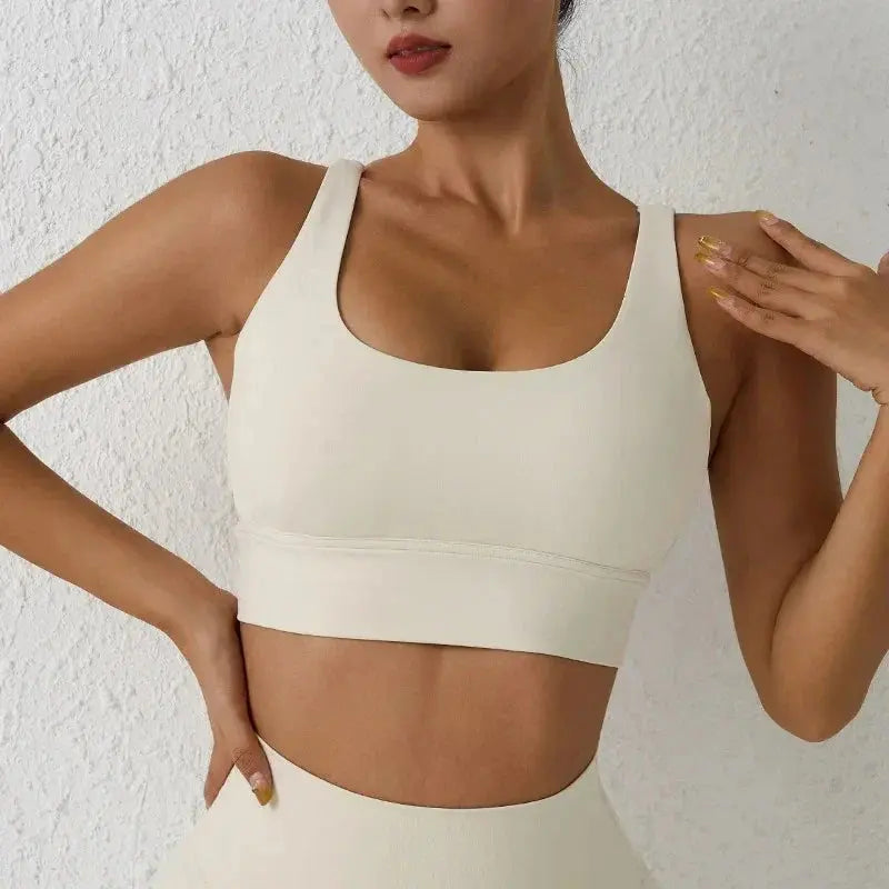 Solid Color Fitness Women Sport Bra Gym Yoga bra Athletic Cross Tight Top Workout Train With Chest Pad High quality shockproof GeToday