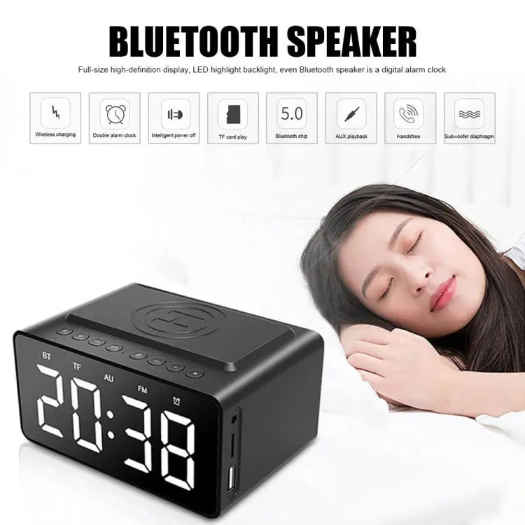 AEC BT508 Wireless Charging Bluetooth Speaker LED Alarm Clock Power Bank Three-In-One Speaker Mira Sales
