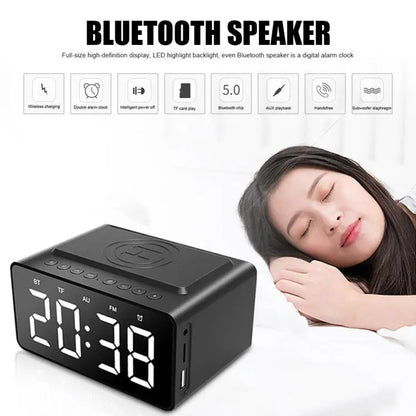 AEC BT508 Wireless Charging Bluetooth Speaker LED Alarm Clock Power Bank Three-In-One Speaker Mira Sales