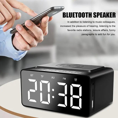 AEC BT508 Wireless Charging Bluetooth Speaker LED Alarm Clock Power Bank Three-In-One Speaker Mira Sales