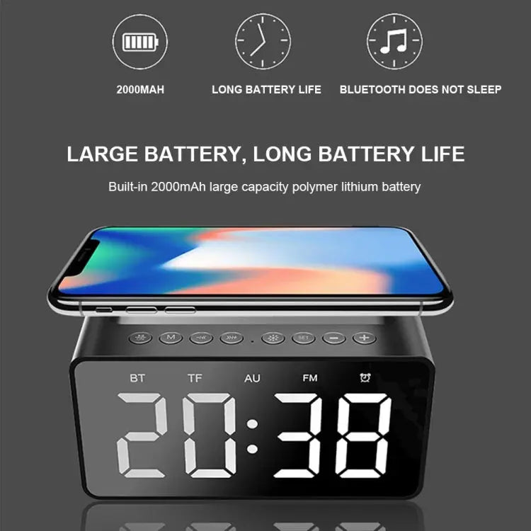 AEC BT508 Wireless Charging Bluetooth Speaker LED Alarm Clock Power Bank Three-In-One Speaker Mira Sales