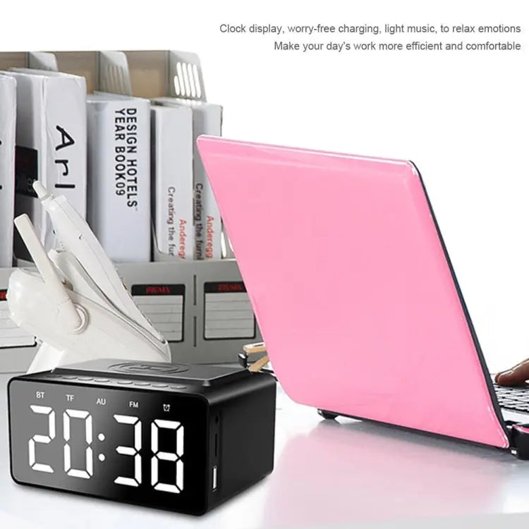 AEC BT508 Wireless Charging Bluetooth Speaker LED Alarm Clock Power Bank Three-In-One Speaker Mira Sales