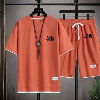 Summer men's set fashionable sportswear men's short sleeved T-shirt+sports shorts set men's casual men's clothing men's jogging