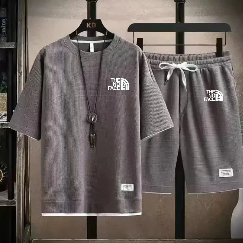 Summer men's set fashionable sportswear men's short sleeved T-shirt+sports shorts set men's casual men's clothing men's jogging