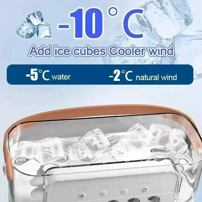 New 3 In 1 Fan AIr Conditioner Household Mini Air Cooler LED Night Light Portable Royal Lights & Home Decor