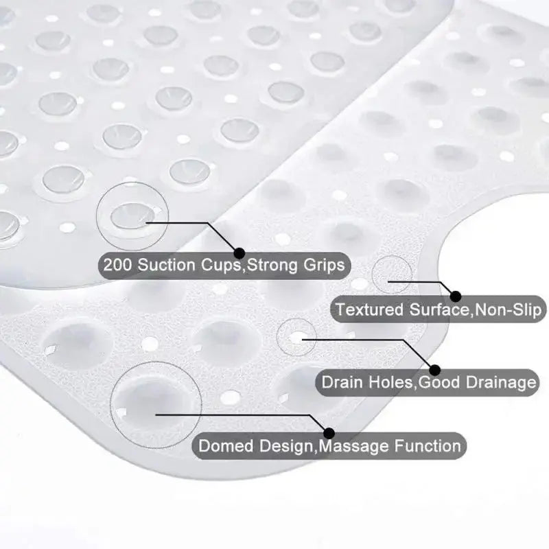 40*100cm PVC Anti-skid Bath Mat Shower Mat Non-slip Mat Bathtub Bath Mat with Suction Cup Bathroom Accessories InStock
