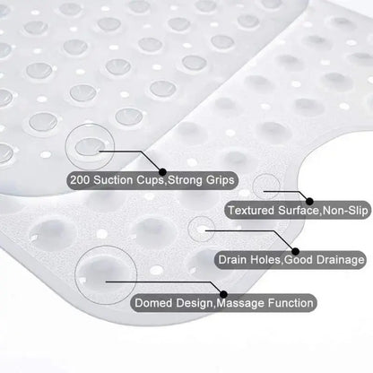 40*100cm PVC Anti-skid Bath Mat Shower Mat Non-slip Mat Bathtub Bath Mat with Suction Cup Bathroom Accessories InStock