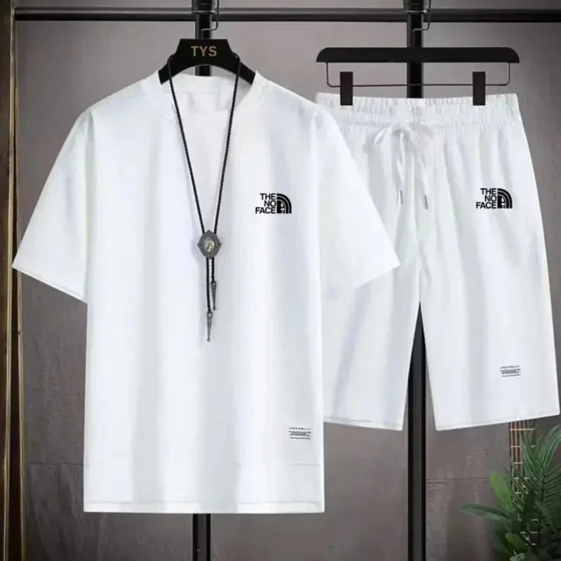 Summer men's set fashionable sportswear men's short sleeved T-shirt+sports shorts set men's casual men's clothing men's jogging