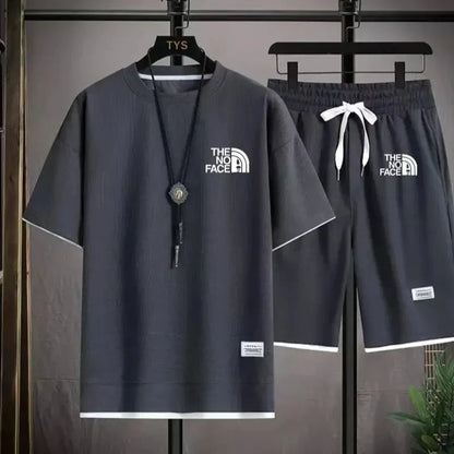 Summer men's set fashionable sportswear men's short sleeved T-shirt+sports shorts set men's casual men's clothing men's jogging
