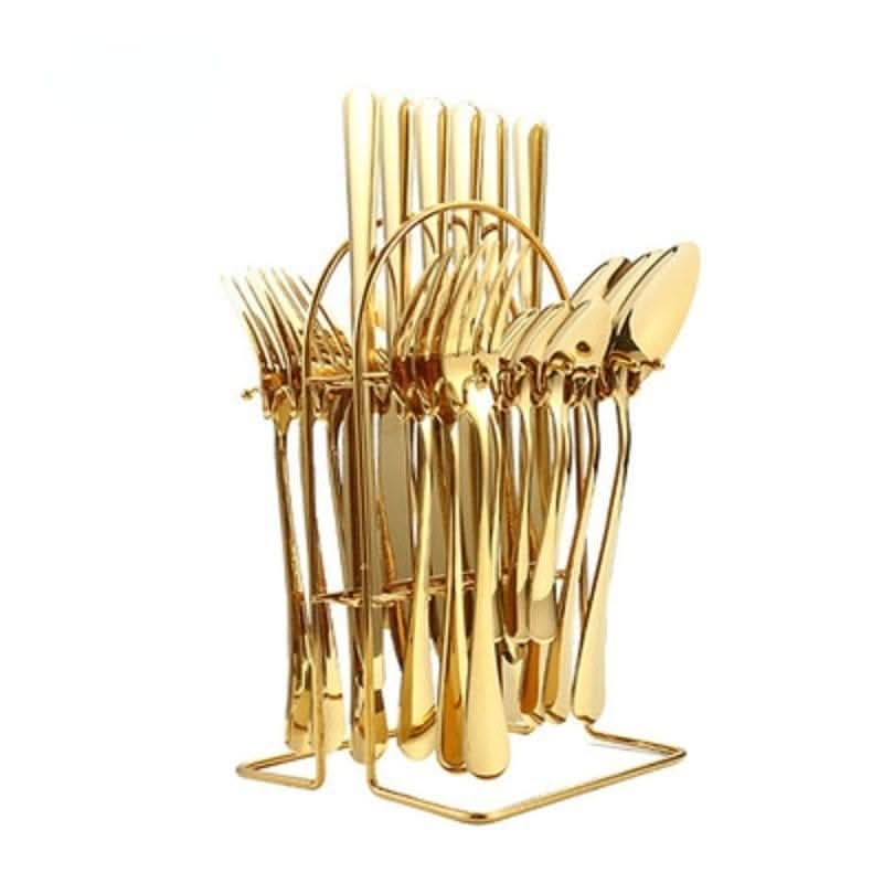 24pcs Stainless Steel Silverware Cutlery Set
