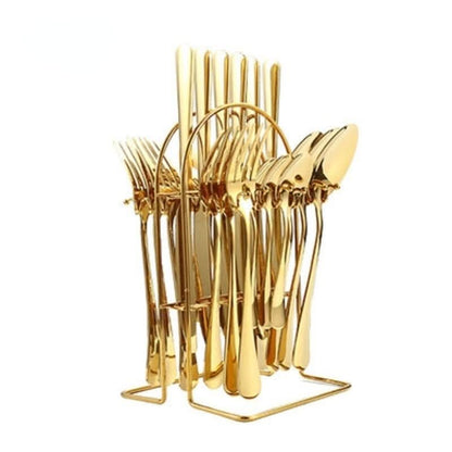 24pcs Stainless Steel Silverware Cutlery Set