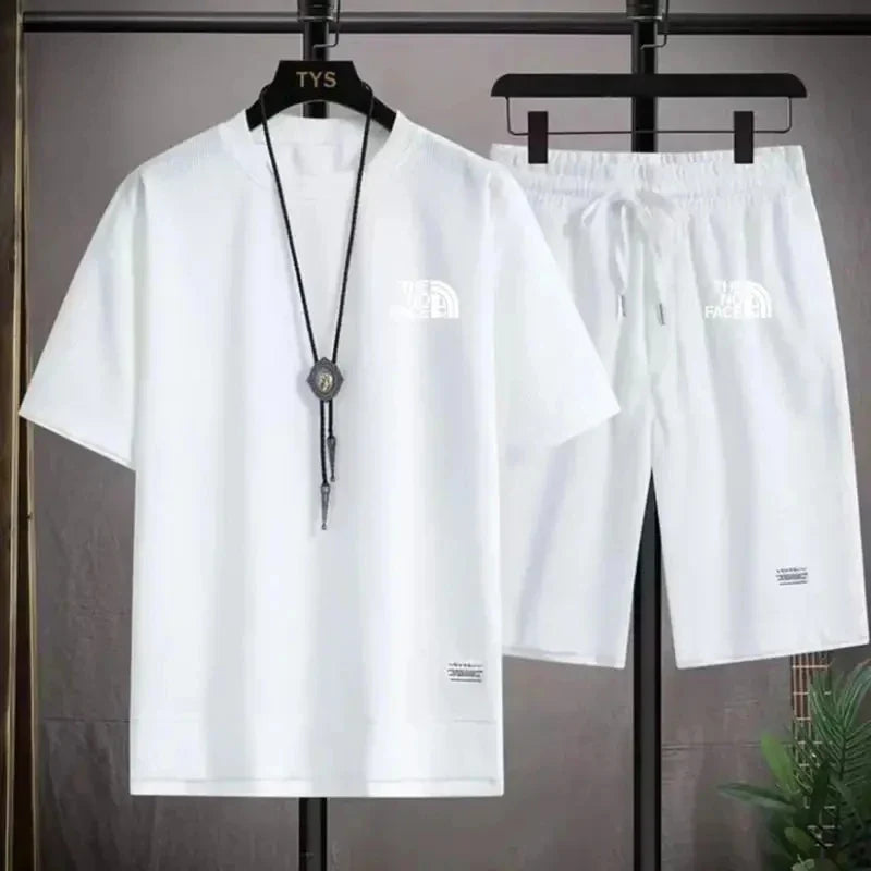 Summer men's set fashionable sportswear men's short sleeved T-shirt+sports shorts set men's casual men's clothing men's jogging