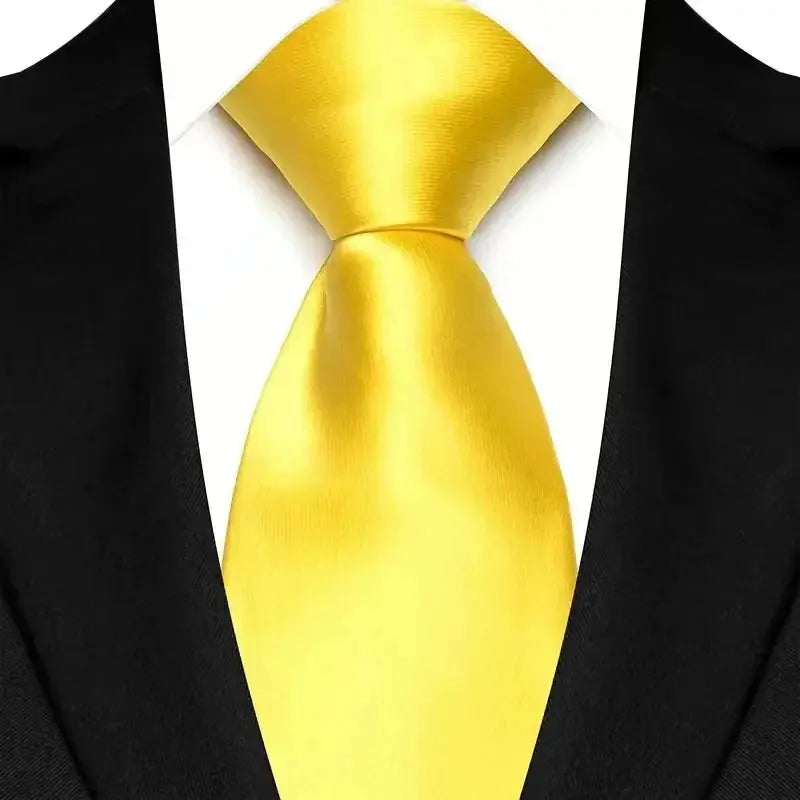 8cm Width Yellow Color Neck Ties For Men Paisley Dots Handmade HotTrendyPicks