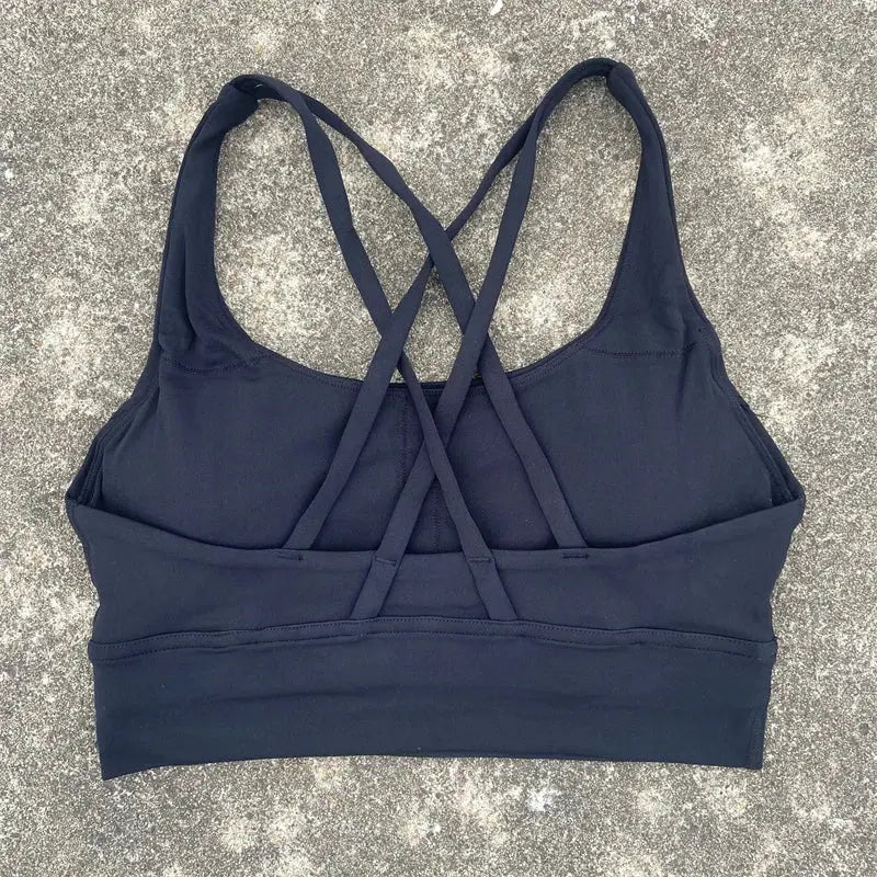 Solid Color Fitness Women Sport Bra Gym Yoga bra Athletic Cross Tight Top Workout Train With Chest Pad High quality shockproof GeToday