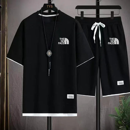 Summer men's set fashionable sportswear men's short sleeved T-shirt+sports shorts set men's casual men's clothing men's jogging