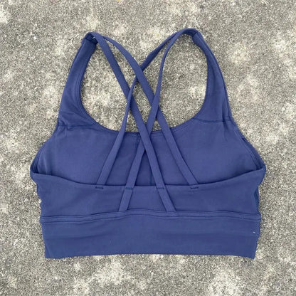Solid Color Fitness Women Sport Bra Gym Yoga bra Athletic Cross Tight Top Workout Train With Chest Pad High quality shockproof GeToday