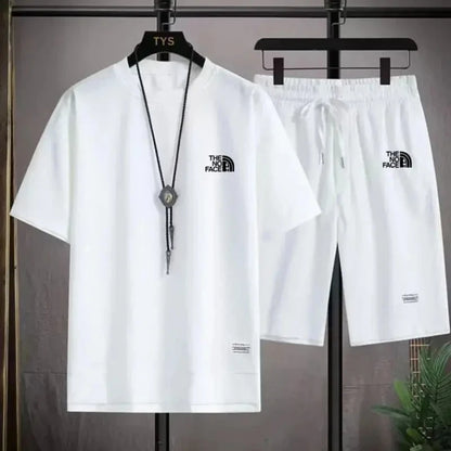 Summer men's set fashionable sportswear men's short sleeved T-shirt+sports shorts set men's casual men's clothing men's jogging
