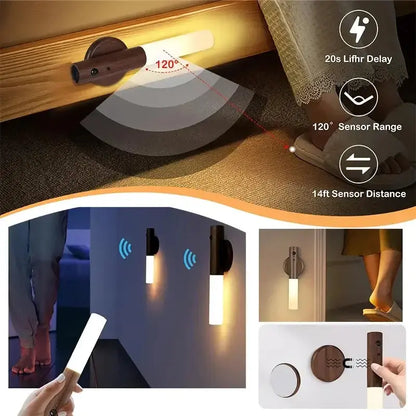 Smart Motion Sensor Night Light – Rechargeable Magnetic LED Wall Lamp, Wireless Modern Lighting for Hallway, Bedroom, Stairs & Cabinets DArtano