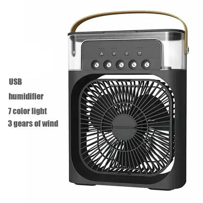New 3 In 1 Fan AIr Conditioner Household Mini Air Cooler LED Night Light Portable Royal Lights & Home Decor