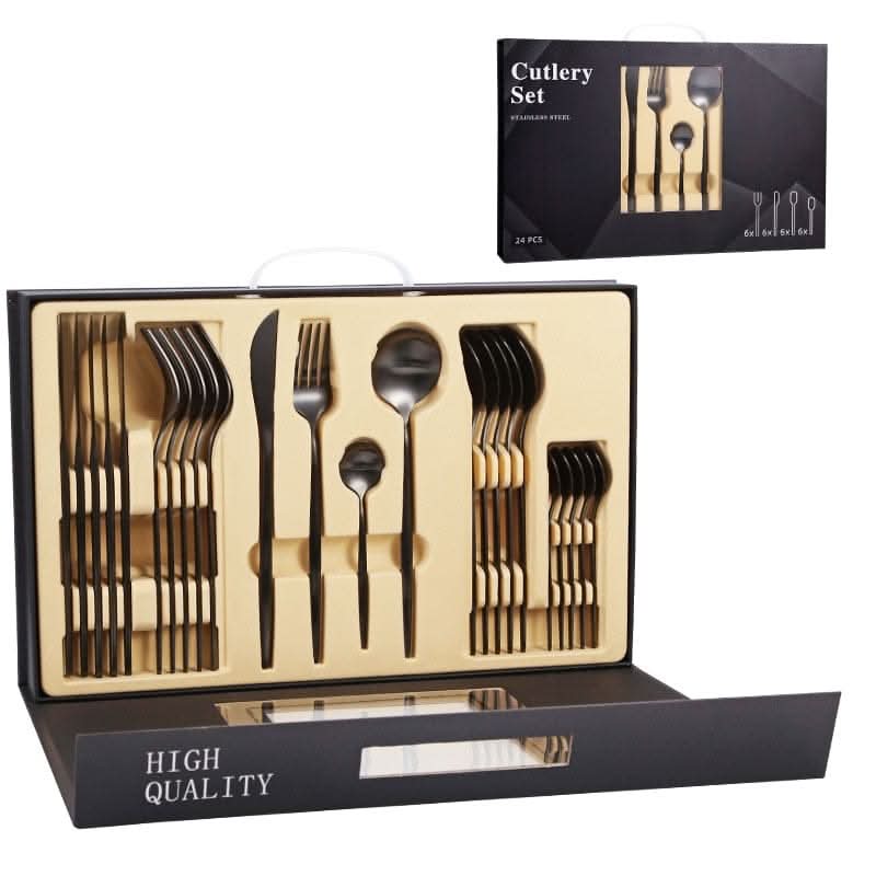 24Pcs 18/10 Stainless Steel Dinnerware Set