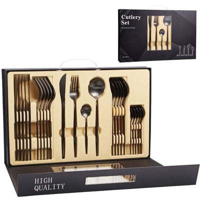 24Pcs 18/10 Stainless Steel Dinnerware Set