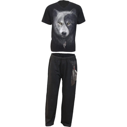 WOLF CHI - 4pc Mens Gothic Pyjama Set Spiral Direct