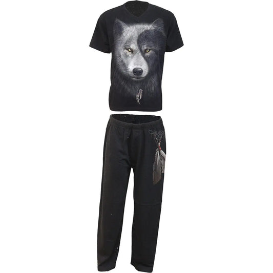 WOLF CHI - 4pc Mens Gothic Pyjama Set Spiral Direct
