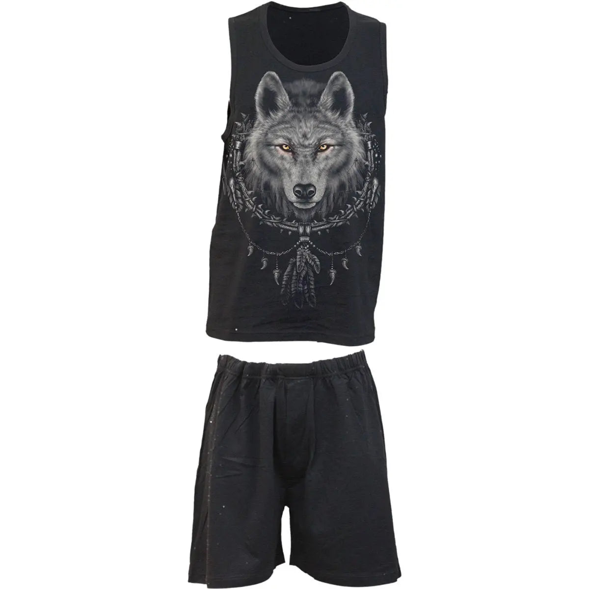 WOLF CHI - 4pc Mens Gothic Pyjama Set Spiral Direct