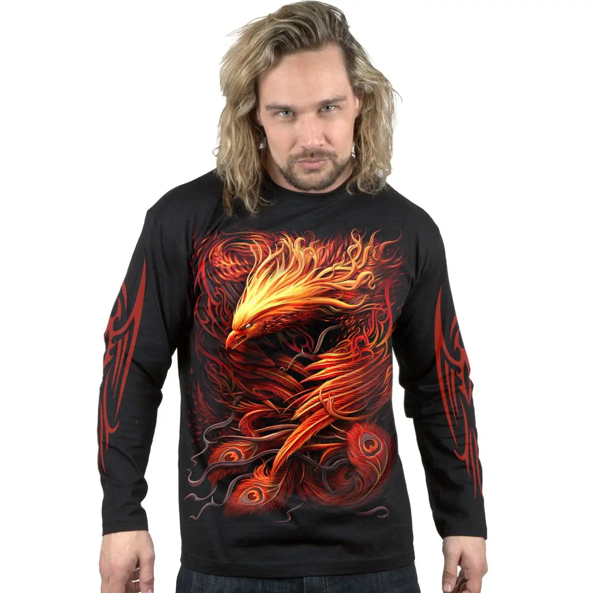 PHOENIX ARISEN - Longsleeve T-Shirt Black Spiral Direct