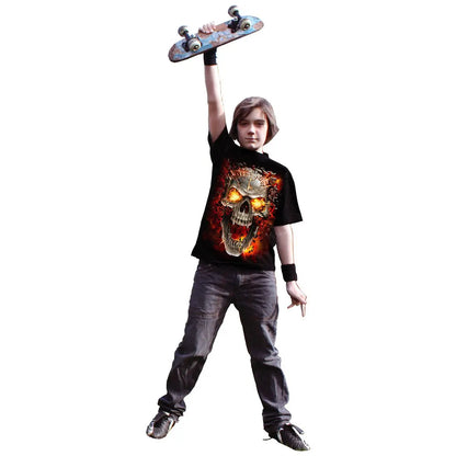 SKULL BLAST - Kids T-Shirt Black Spiral Direct