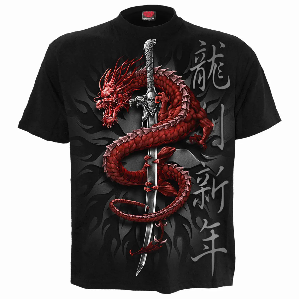 ORIENTAL DRAGON  - T-Shirt Black Spiral Direct