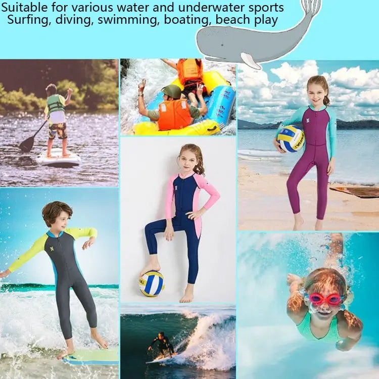 DIVE&SAIL Children Diving Suit Outdoor Long-sleeved One-piece Swimsuit Sunscreen Swimwear Mira Sales