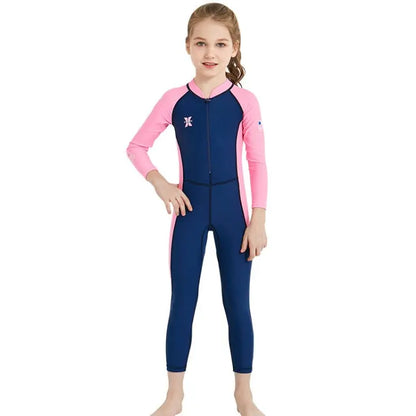 DIVE&SAIL Children Diving Suit Outdoor Long-sleeved One-piece Swimsuit Sunscreen Swimwear Mira Sales