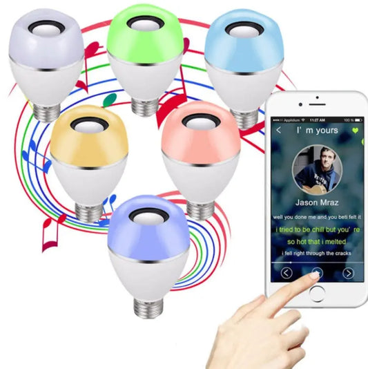 E27 LED Music Bulb Smart Colorful Remote Control Wake Up Light, APP Multi-link Music Light, APP+Remote Control Mira Sales