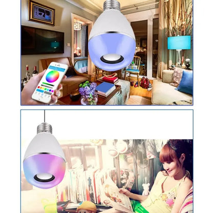 E27 LED Music Bulb Smart Colorful Remote Control Wake Up Light, APP Multi-link Music Light, APP+Remote Control Mira Sales