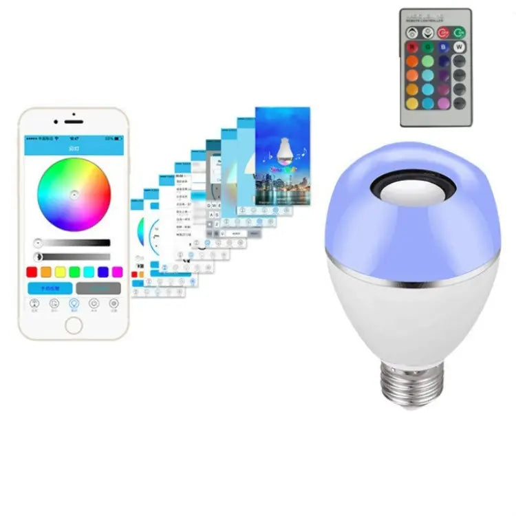 E27 LED Music Bulb Smart Colorful Remote Control Wake Up Light, APP Multi-link Music Light, APP+Remote Control Mira Sales
