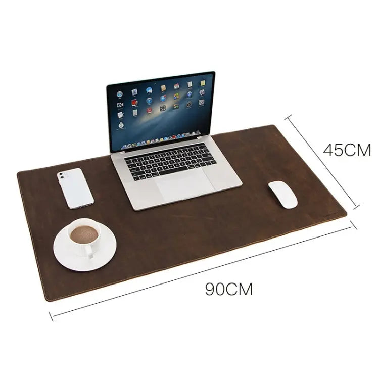CF9011  Desk Pad Retro Crazy Horse Leather Notebook Computer Mouse Pad Oversized Anti-Slip Desktop Computer Desk Leather Pad Mira Sales