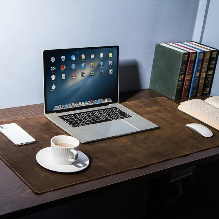 CF9011  Desk Pad Retro Crazy Horse Leather Notebook Computer Mouse Pad Oversized Anti-Slip Desktop Computer Desk Leather Pad Mira Sales
